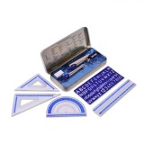 Set Instrumente Geometrice Staedtler, Penar, 10 Bucăți, Culoare Transparent Albastru, Material Plastic