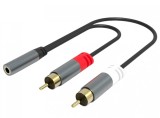 Adaptor audio jack stereo 3.5mm la 2 x RCA M-T 15cm, kjqqr-02