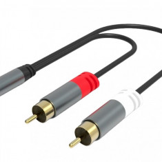 Adaptor audio jack stereo 3.5mm la 2 x RCA M-T 15cm, kjqqr-02