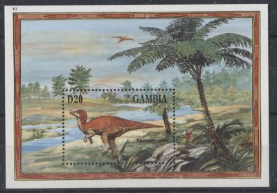 GAMBIA 1995 ANIMALE PREISTORICE DINOZAURI foto