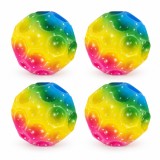 Cumpara ieftin Set 4 mingi antistres multicolor 6 cm, jucarii senzoriale moi din poliuretan, mingi saltarete pentru joaca, relaxare, stimulare tactila si exercitii p