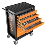 Dulap de atelier mobil NEO TOOLS cu 7 sertare si 176 scule incluse