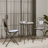 VidaXL Masă de bistro cu mozaic, albastru și alb, fier și ceramică 3216353