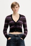 Tommy Jeans cardigan din amestec de l&acirc;nă culoarea negru, DW0DW21691
