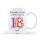 Cana alba personalizata &quot;Bineinteles ca le stiu pe toate, am 18 ani!&quot;, INOVATIX&reg;. 330ml