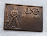 O.S.P - Organizatia Sportului Popular - pentru sport, medalie veche anii 1940