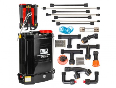 Vermorel cu acumulator si accesorii, 16 l, 8 Ah, Red Technic RTOA0109 foto