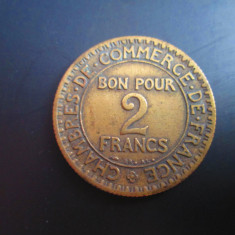 Franta _ 2 francs 1922 _ moneda din bronz