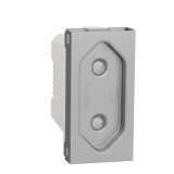 Priza simpla standard europran 1M Schneider Noua Unica aluminiu NU303130