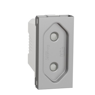 Priza simpla standard europran 1M Schneider Noua Unica aluminiu NU303130