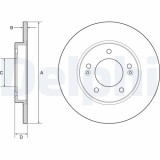 Set discuri frana spate DELPHI, Hyundai I30, 11.2016-, I30 Combi (Pde), 03.2017-, I30 Fastback (Pde, Pden), 06.2017-, spate; puntea spate