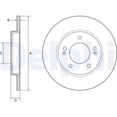 Set discuri frana spate DELPHI, Hyundai I30, 11.2016-, I30 Combi (Pde), 03.2017-, I30 Fastback (Pde, Pden), 06.2017-, spate; puntea spate