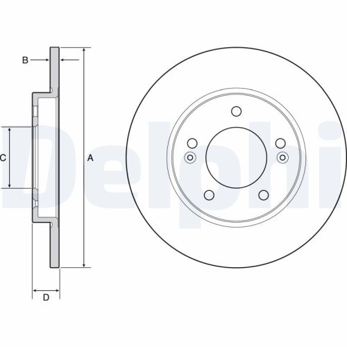 Set discuri frana spate DELPHI, Hyundai I30, 11.2016-, I30 Combi (Pde), 03.2017-, I30 Fastback (Pde, Pden), 06.2017-, spate; puntea spate