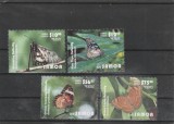 Samoa 2015-Fauna,Insecte,Fluturi,4 valori,dantelate,MNH,Mi.1259-1262, Nestampilat