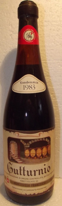 73 - Vin GOTTURNIO DEI COLLI PIACENTINI, DOC , cl 72 gr 12 recoltare 1983