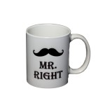 Cana alba personalizata, Mr Right, INOVATIX&reg;. 330ml