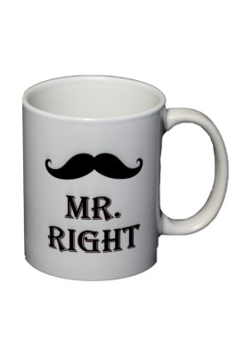 Cana alba personalizata, Mr Right, INOVATIX&amp;reg;. 330ml foto