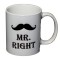 Cana alba personalizata, Mr Right, INOVATIX&reg;. 330ml