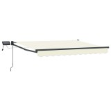 vidaXL Marchiză retractabilă manuală cu led-uri Crem 3,5 x 2,5 m 3419437