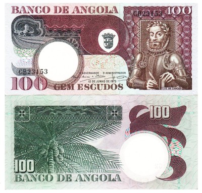 Angola 100 Escudos 1973 P-106 aUNC foto