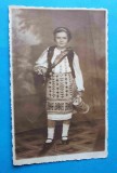 Costum popular traditional Romanesc - CP datat 1935 - Foto studio Oreste Bucures