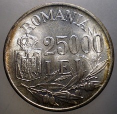 R.180 ROMANIA MIHAI I 25000 LEI 1946 XF/AUNC