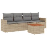 Cumpara ieftin Patio Sofa Set 4-Locuri Amestec de bej si gri deschis