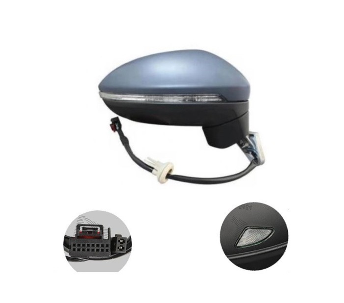 Oglinda exterioara Volkswagen Touran (5t), 05.2015-, Dreapta, reglare electrica; grunduit; incalzita; geam convex; cromat; pliere electrica; memorie;