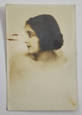 STUDIO T. BARASCHI , BUCURESTI , MAGDA DEMETRESCU , MISS ROMANIA 1929 , CARTE POSTALA ILUSTRATA foto