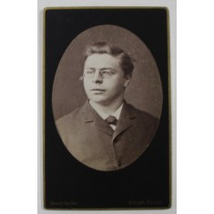 FOTOGRAF HENRY KELLER , ZURICH , TANAR CU OCHELARI , FOTOGRAFIE C.D.V . SFARSITUL SEC. XIX