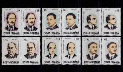 RO 1993 , LP 1325 ,&amp;quot;Aniversari-Comemorari-Personalitati &amp;quot; , pereche , MNH foto