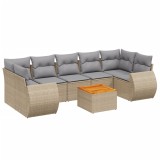 Cumpara ieftin Set canapele de gradina, 8 piese, cu perne, bej, poliratan