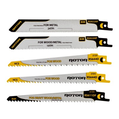 Set 5 Panze fierastrau sabie pentru Lemn/Metal ROTOR RSS1 Innovative ReliableTools foto