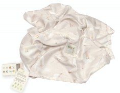 Paturica usoara pentru copii Nature Bamboo by Amy din bambus, Gasca Bej, 75x75cm