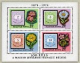 Ungaria 1974 - Centenarul timbrului unguresc, flori, bloc neuzat