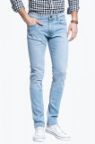 Blugi barbati Luke cu croiala Slim Tapered talie medie si aspect decolorat albastru deschis, W28 L32