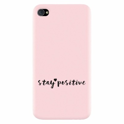 Husa silicon pentru Apple Iphone 4 / 4S, Stay Positive foto