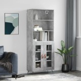 vidaXL Dulap &icirc;nalt, gri beton, 69,5x34x180, lemn compozit