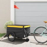 vidaXL Remorcă pentru biciclete, negru și galben, 45 kg, fier 94113