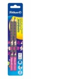 Creion grafit Combino, invata-sa-scrii, mina B, corp roz, set 2