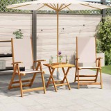 vidaXL Scaune de grădină pliabile 2 buc. lemn masiv acacia &amp; textilenă 4008420