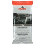 Laveta auto, Nigrin, pentru curatare interior auto, vascoza, 22 x 10.5 x 2 cm, alb, set 15 bucati