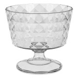 Bol pentru inghetata cu picior, 450 ml, transparent, model diamant, CMCLASS