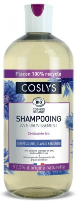 Sampon BIO anti-ingalbenire par alb, gri sau blond, cu extract de albastrele Coslys foto