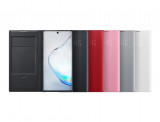 Husa originala LED View Cover Samsung Galaxy Note 10 N970 N970F, Alt model telefon Samsung, Argintiu, Rosu, Roz, Piele