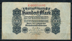 Germania 1922 - 100 Mark, circulata foto