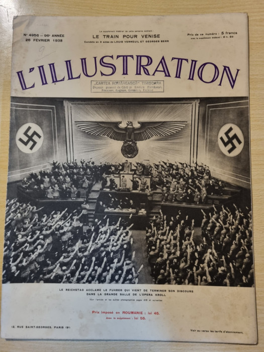 l&#039;illustration 26 februarie 1938-adolf hitler,ribbentrop,goebbels