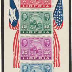 Liberia 1947 Mi 387/90 bl 1 A MNH - Expozitia de timbre CIPEX, New York