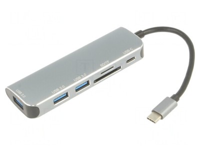 Adaptor OTG USB 3.0 0,15m Negru 5Gbps Argintiu foto