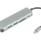 Adaptor OTG USB 3.0 0,15m Negru 5Gbps Argintiu